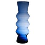 Vaso decorativo ERCELINA in vetro, riciclato, trasparente-blu, 36cm, Ø13cm