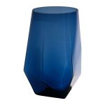 Vaso da fiori MARSIA in vetro, blu-trasparente, 15,5cm, Ø10cm