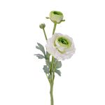 Ranuncolo artificiale YAKIRA, bianco-verde, 40cm, Ø4-9cm