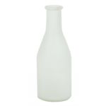 Bottiglia decorativa ANYA, vetro, bianco-opaco, 18cm, Ø6,5cm