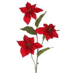 Ramo di poinsettia di velluto TONZI, rosso, 80cm, Ø14cm