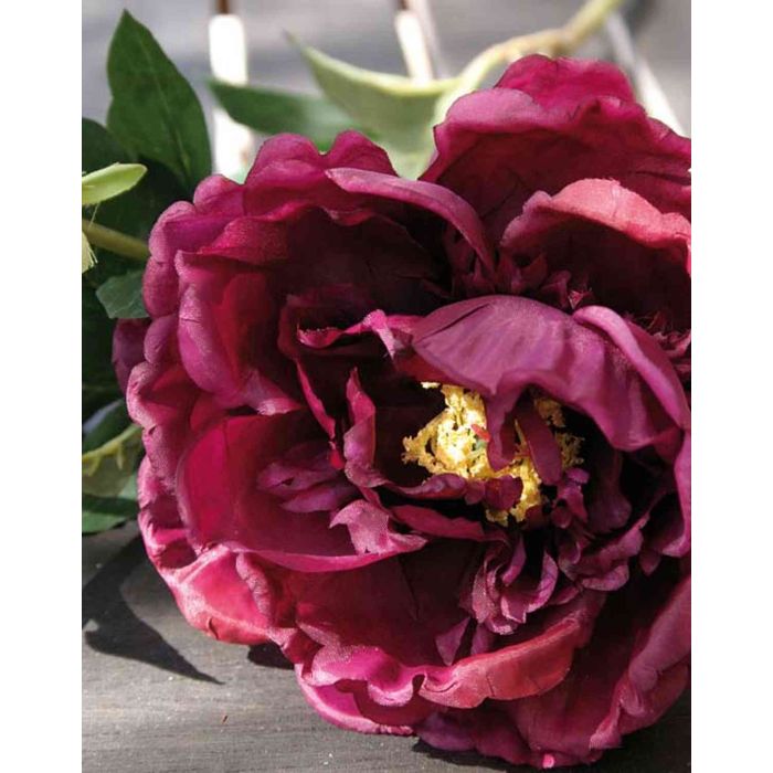 Peonia artificiale MARA, bordeaux, 75cm, Ø13cm