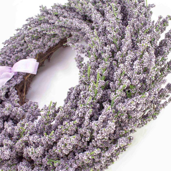 Corona di lavanda su rattan, viola, Ø 40 cm - artplants Corone di fiori  artificiali