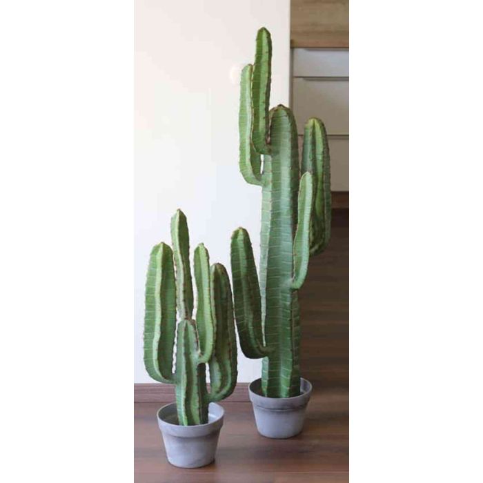 artplants.de Cactus cereo Artificiale Olivero in Vaso, Verde