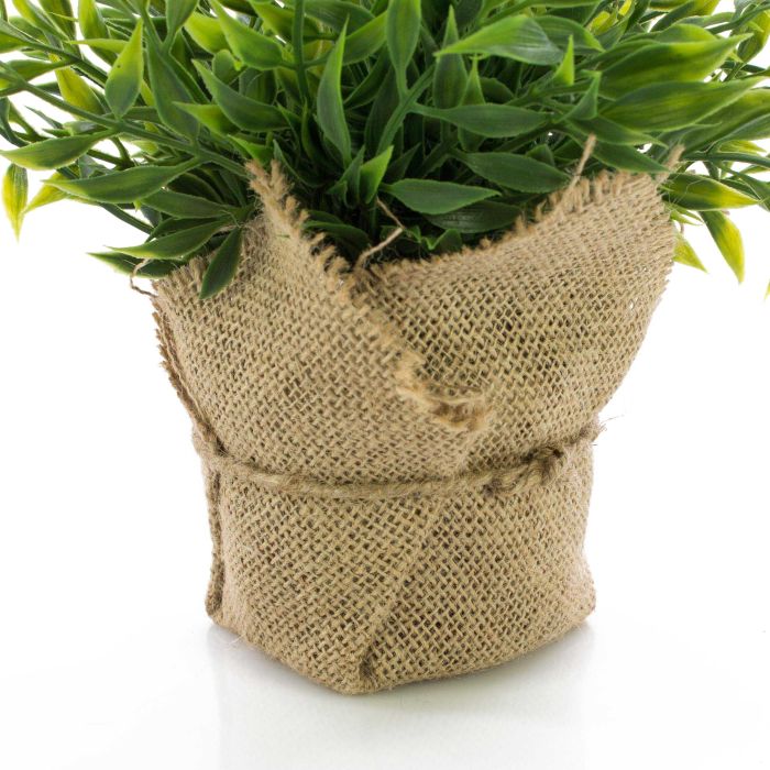 Pungitopo finto VITUS, in sacco di juta , verde, 22cm, Ø24cm - Erbe  aromatiche artificiali