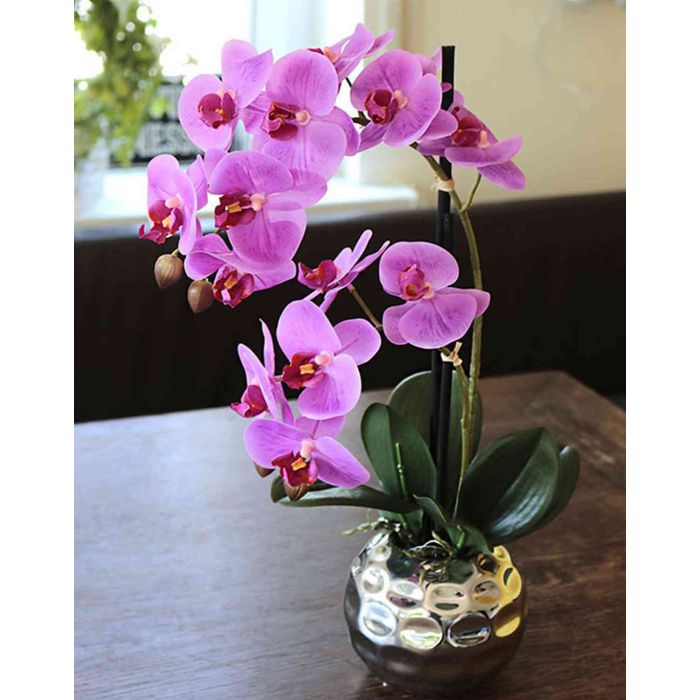 Compra Orchidea artificiale in vaso da 60 cm, colore rosa all'ingrosso