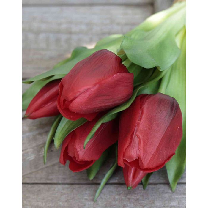 Mazzo di tulipani artificiali LEANA, rosso, 30cm, Ø20cm