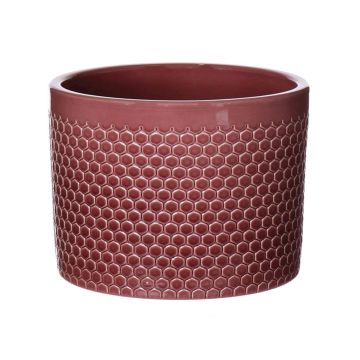 Fioriera in ceramica CINZIA, motivo a puntini, rosso merlot, 25,5cm, Ø28cm