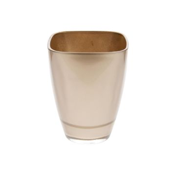 Vaso da fiori YULE, vetro, oro-metallico, 13,5x13,5x17cm