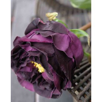 Rosa centifolia artificiale TAYNARA, viola scuro, 50cm, Ø9cm