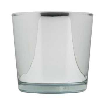 Vaso da piante in vetro ALENA SHINY, argento lucido, 11cm, Ø11,5cm