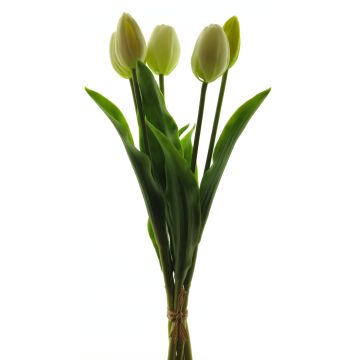 Tulipano artificiale LIBIA, bianco-verde, 35 cm