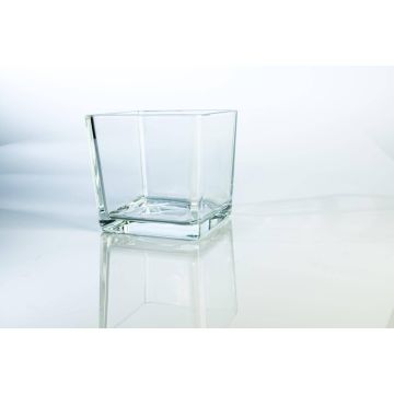 Vaso da fiori in vetro KIM AIR, trasparente, 13x13x12,5cm
