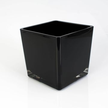 Vaso da fiori in vetro KIM EARTH, nero, 14x14x14cm