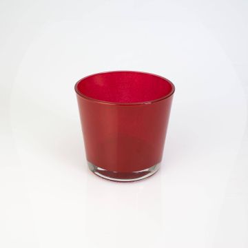 Vaso da piante in vetro ALENA, rosso, 10,5cm, Ø11,5cm