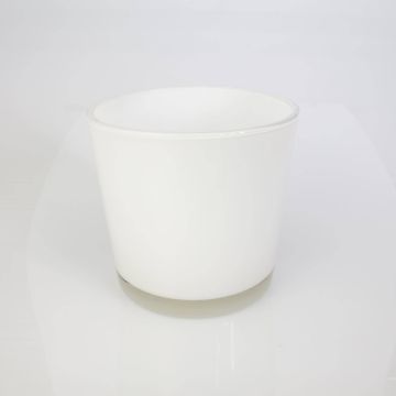 Vaso rotondo / Vaso da fiori ALENA, bianca, 16cm, Ø17cm