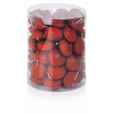 Set di 50 candele galleggianti ORNELLA, rosso, Ø4,8cm, 5h