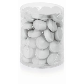 Set di 50 candele galleggianti ORNELLA, bianco, Ø4,8cm, 5h