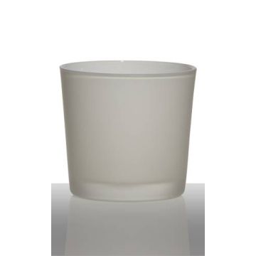 Vaso da piante in vetro ALENA FROST, bianco opaco, 11cm, Ø11,5cm