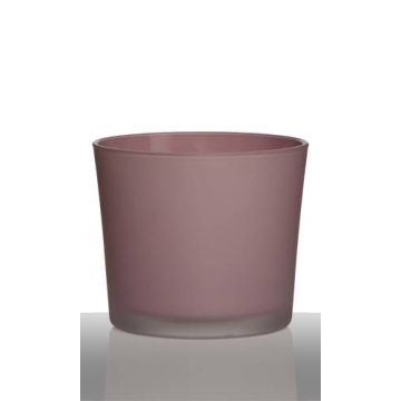 Vaso da piante in vetro ALENA FROST, rosa antico opaco, 12,5cm, Ø14,5cm