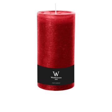 Candela a blocco per lanterna AURORA, rosso rubino, 19cm, Ø10cm, 155h - Made in Germany