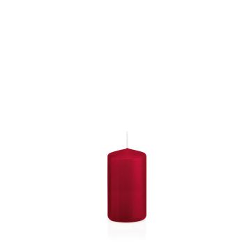 Candela per lanterna MAEVA, a colonna, rosso scuro, 8cm, Ø4cm, 12h - Made in Germany