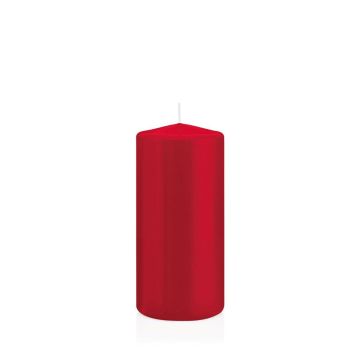 Candela per lanterna MAEVA, a colonna, rosso rubino, 15cm, Ø7cm, 63h - Made in Germany