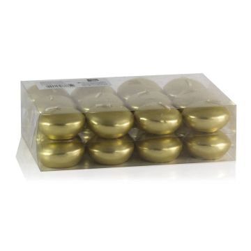 Set di 24 candele galleggianti ORNELLA, oro, Ø4,5cm, 4h