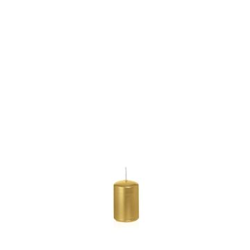 Candela a colonna festiva ROSELLA, oro, 6cm, Ø4cm, 9h - Made in Germany