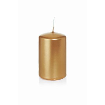 Candela a colonna festiva ROSELLA, oro, 8cm, Ø5cm, 18h - Made in Germany