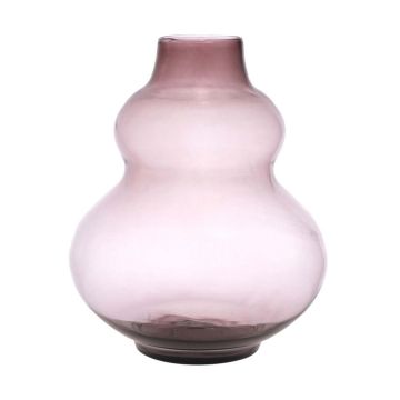 Vaso panciuto in vetro LAZARO, riciclato, viola-trasparente, 25cm, Ø19cm