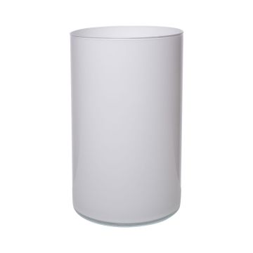 Vaso di vetro a cilindro SANYA EARTH, bianco, 30 cm, Ø16 cm