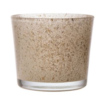 Vaso da piante in vetro ALENA GRANIT, granito sabbia, 16cm, Ø17cm