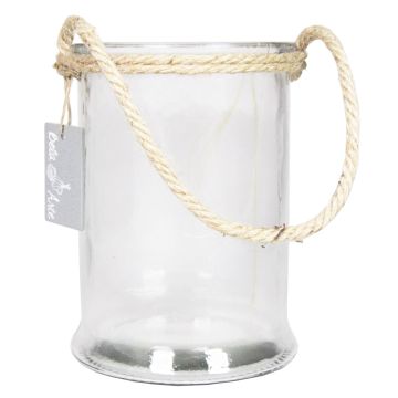 Vaso per candele ZULAI con manico, trasparente, 17cm, Ø12cm