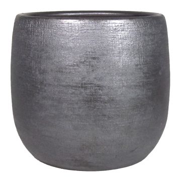 Vaso da fiori in ceramica AGAPE con grano, nero, 14cm, Ø15,5cm