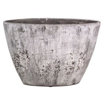 Vaso per orchidee in ceramica ADELPHOS, ovale, effetto pietra, grigio scuro-bianco, 32x14,5x22,5cm