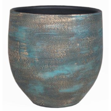 Fioriera in ceramica AETIOS colore sfumato, blu-oro, 28cm, Ø28cm