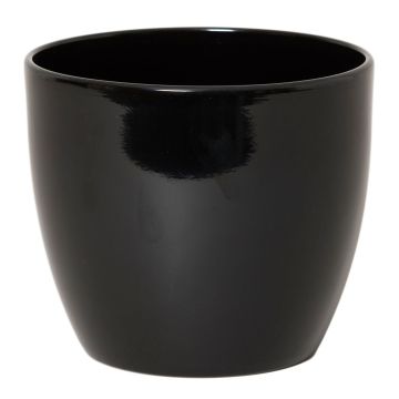 Piccolo vaso in ceramica per piante TEHERAN BASAR, nero, 9,8cm, Ø12cm