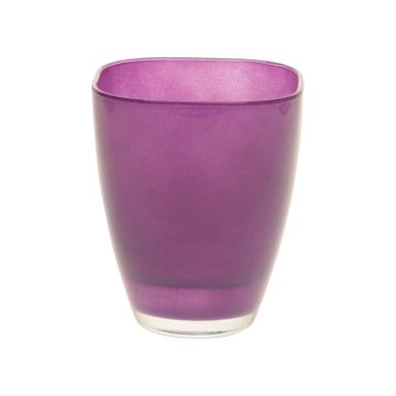 Vaso di fiori YULE, vetro, viola scuro, 17x13,5x13,5cm