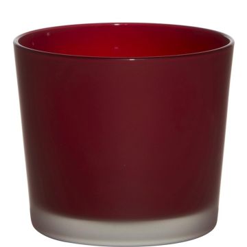 Vaso da piante in vetro ALENA FROST, rosso opaco, 12,5cm, Ø14,5cm