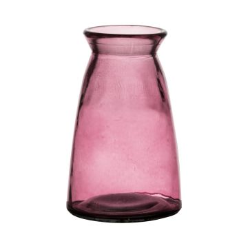 Vaso da tavolo TIBBY in vetro, rosa-trasparente, 14,5cm, Ø9,5cm