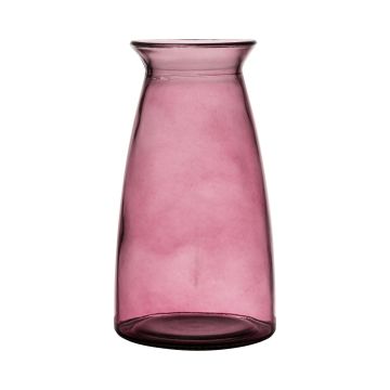 Vaso da tavolo TIBBY in vetro, rosa-trasparente, 23,5cm, Ø12,5cm