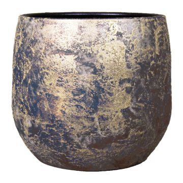 Vaso in ceramica in stile retrò MAGO, aspetto antico, oro, 17cm, Ø19cm