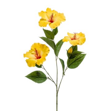 Ramo di ibisco artificiale AMADOU con fiori, giallo, 80cm