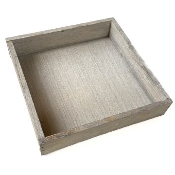 Vassoio decorativo quadrato in legno MARTAL, naturale e leggermente sbiancato, 30x30x4cm