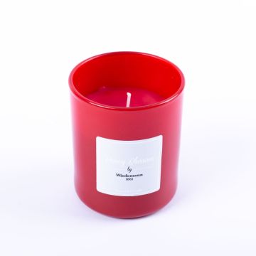 Candela di cera profumata MIREYA in vetro, Honey Blossom, rosso, 9,3 cm, Ø7,9 cm, 35h