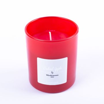 Candela di cera profumata MIREYA in vetro, Baked Apple, rosso, 9,3 cm, Ø7,9 cm, 35h