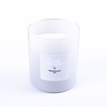 Candela di cera profumata MIREYA in vetro, Fresh Lemongrass, bianco, 9,3 cm, Ø7,9 cm, 35h