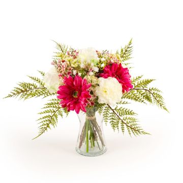 Bouquet di gerbera artificiale MALIA rosa, garofano, fucsia, 40cm, Ø30cm